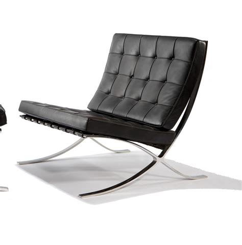 Vintage mies van der rohe mr lounge chair with arms black leather chrome knoll. Ludwig Mies van der Rohe - Knoll - "Barcelona" chair