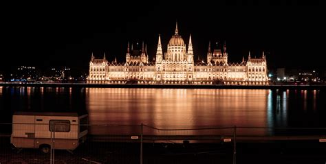 Night Cityscape Hungarian Parliament Building Budapest Hungary