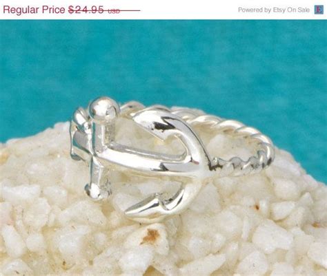 Anchor Ring Sterling Silver Anchor Ring Sideways Anchor Etsy Anchor
