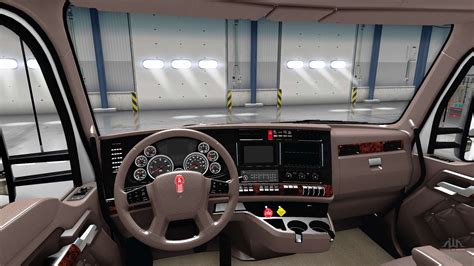 Luxury Brown Interior Kenworth T680 For American Truck Simulator
