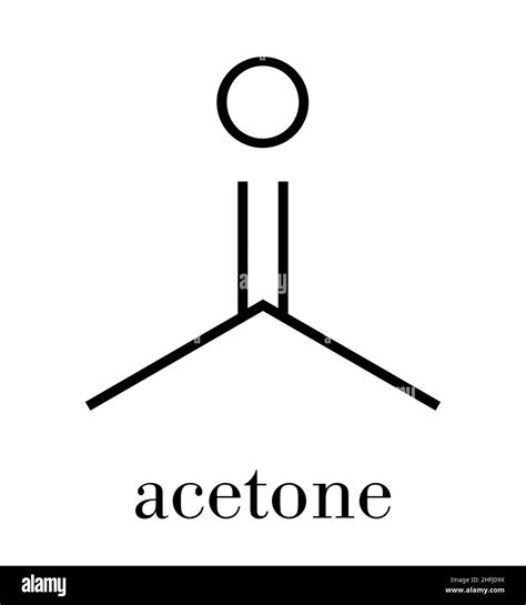 Acetone Solvent Molecule Organic Solvent Used In Nail Polish Remover Skeletal Formula Stock
