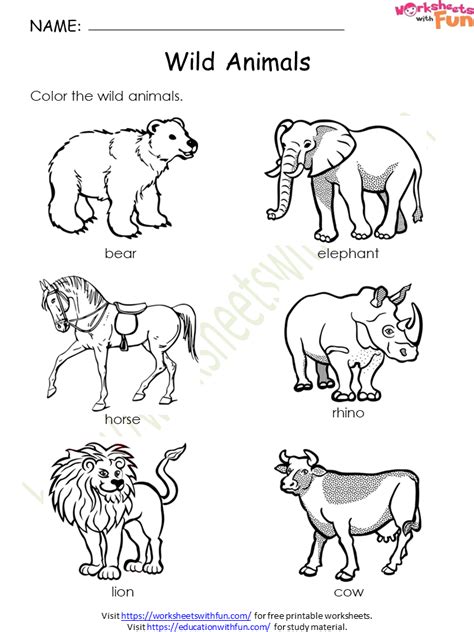 Environmental Science Preschool Wild Animals Worksheet 10 Wwf