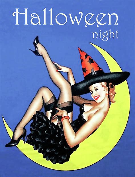 Vintage Pin Up Witch On Moon Photograph By Doc Braham Fine Art America