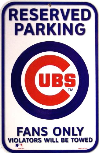 Chicago Cubs Baseball Parking Only Sign Old Time Signs