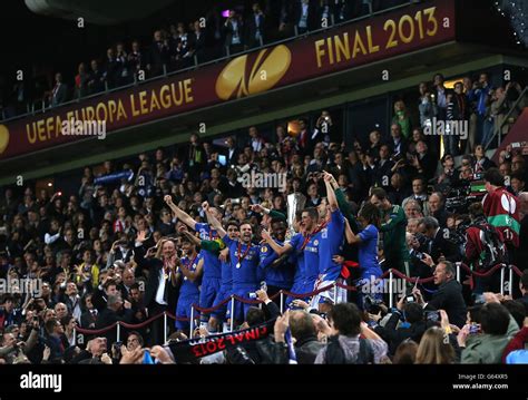 Chelsea Lift The Uefa Europa League Trophy Hi Res Stock Photography And