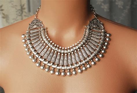 N104 Silver Plated Metal Necklace Authentic Necklace Gobish