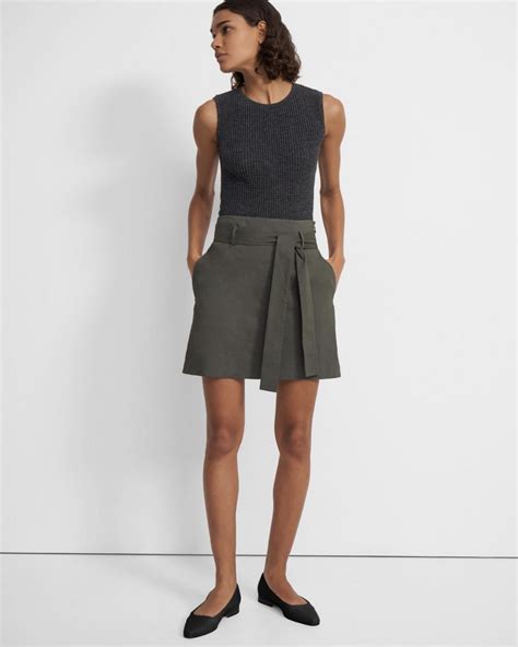 belted mini skirt in good linen theory mini skirt style belted mini skirt mini skirts work