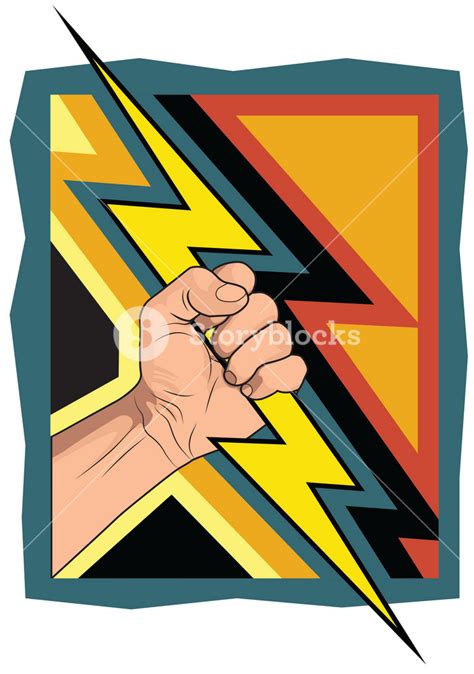 Fist With Lightning Bolt Royalty Free Stock Image Storyblocks