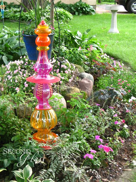 A Colorful Garden Totem Created By Second Glass Garden Art Glass