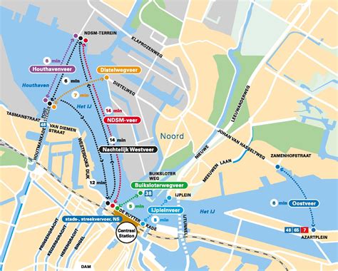 Amsterdam Ferry Map Map Of Amsterdam Ferry Netherlands
