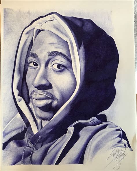Tupac 2pac Rap Art Music Drawing Sketch Portrait Tupac Art