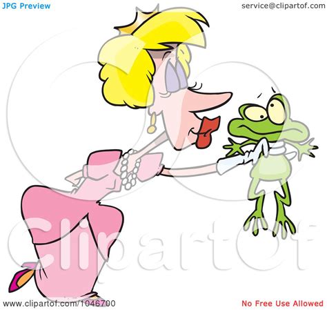 Royalty Free Rf Clip Art Illustration Of A Cartoon Princess Kissing A