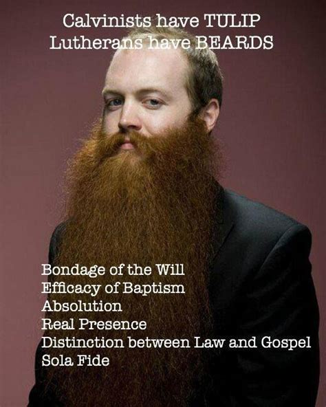 Calvinists Have Tulip Lutherans Have Beards Lutheran Calvinism