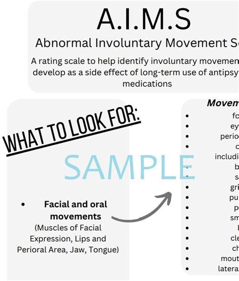 Aims Abnormal Involuntary Movement Scale Etsy