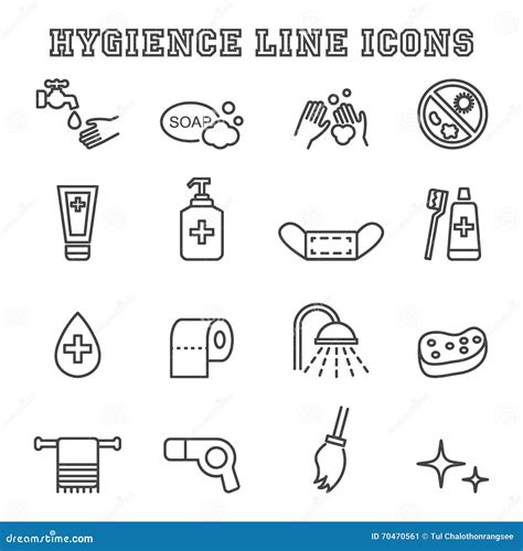 Hygiene Line Icons Stock Vector Illustration Of Protect 70470561