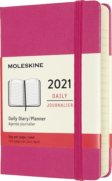 moleskine Ατζέντα 2021 12 month daily planner pocket 9x14cm pink hard cover skroutz gr
