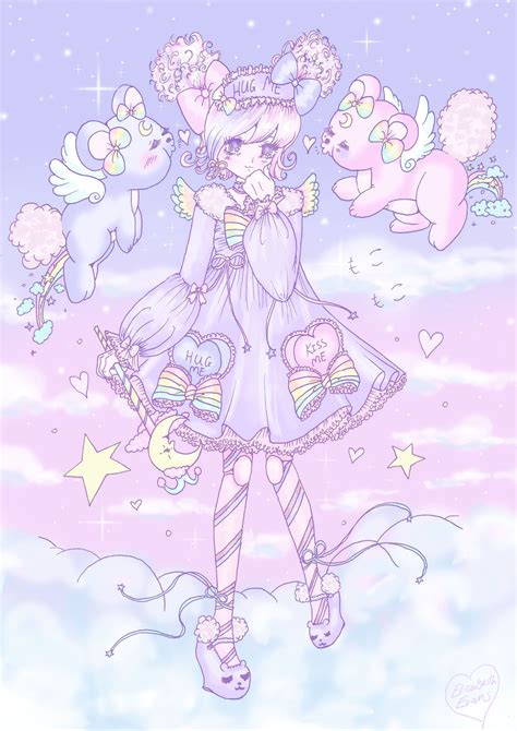 Kawaii Cute Anime Girl Drawing Colored Anime Wallpaper Hd Images And