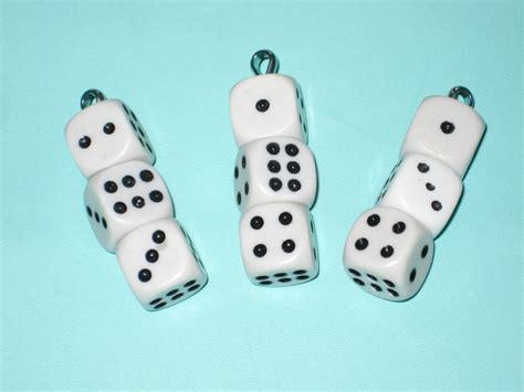 bunco bunko custom set of three white dice ornaments