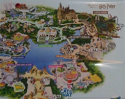 Universal Studios Orlando Park Map Brochure Harry Potter Diagon Alley Hogsmeade