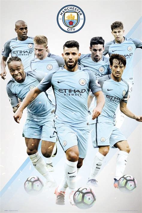 Manchester City Players Maxi Poster Uk Store ฟุตบอล