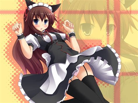 anime anime girls steins gate makise kurisu maid outfit thigh highs wallpapers hd desktop