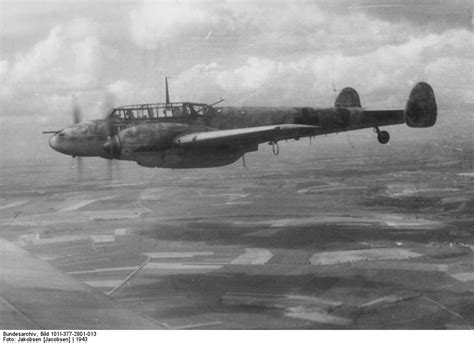 Photo German Bf 110 Night Fighter Aircraft In Flight France 1943