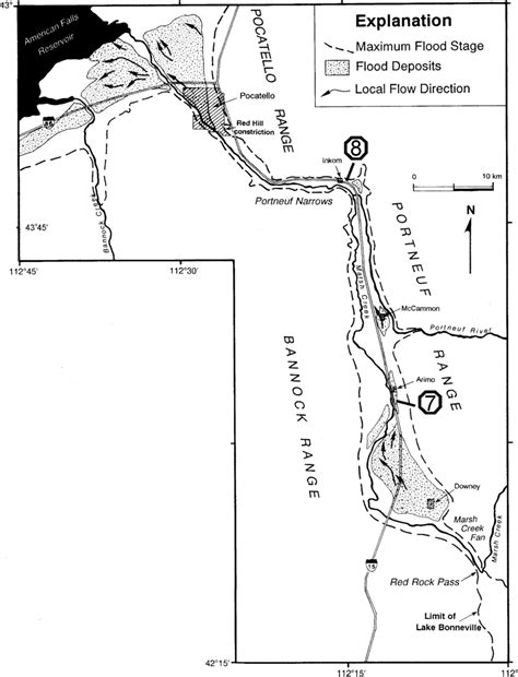 Geologic Sketch Map Of Bonneville Flood Deposits And Inundated Area