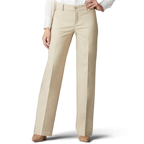 Lee Womens Lee Flex Motion Trouser Pants Bungalow Khaki Walmart