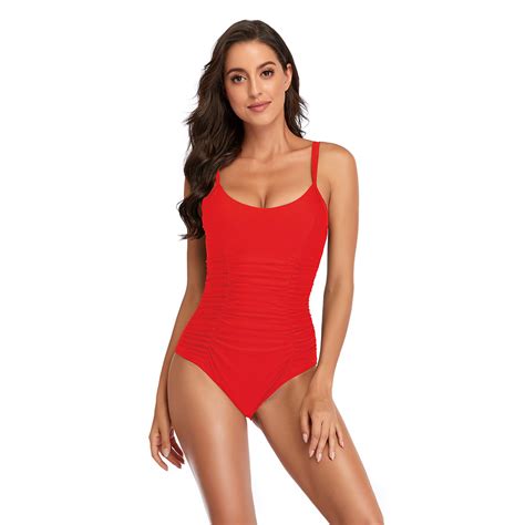 Women Sexy European And American Swimsuit Solid Color One Piece Swimsuit Women′ S Halter Belt