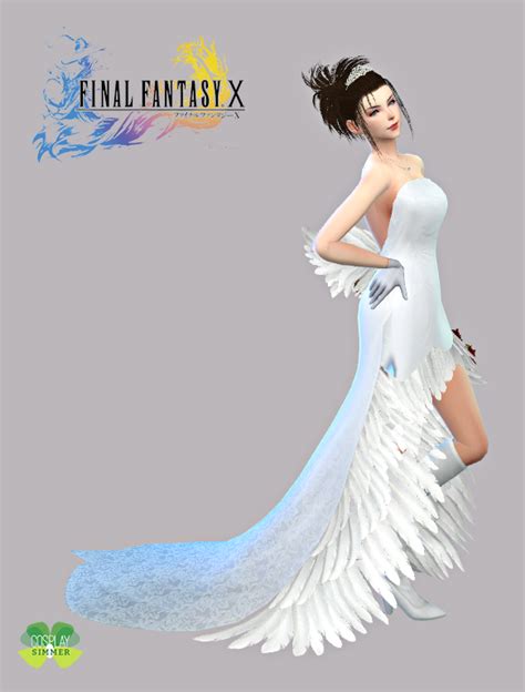 Final Fantasy X Yuna Wedding Set For The Sims 4 Sims 4 Wedding Dress