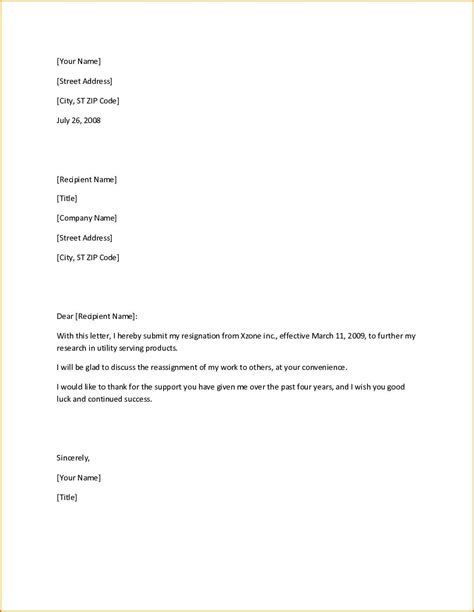 Fillable Resignation Letter Sample Resignation Letter
