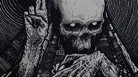Dark Fantast Skeleton Skull Occult Horror Creepy Spooky Scary Halloween