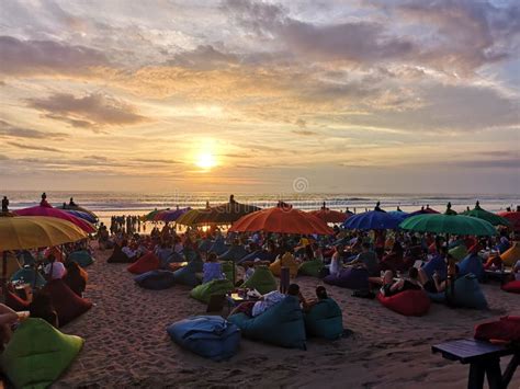 Sunset At Kuta Beach Bali Editorial Image Image Of Sunset 221971370