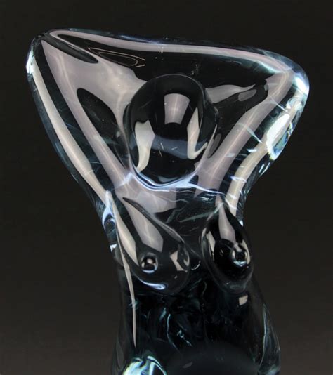 Circa 1970 S Murano Violet Glass Nude Sculpture On Black Glass Base