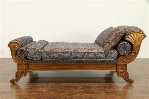 Victorian Style Vintage Oak Chaise Lounge Day Bed Fainting Couch Pulaski
