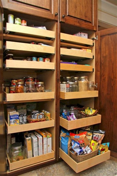 Install sliding shelves or wire baskets that slide out to help make use of all the space in deep cabinets. 40 Wonderful Kitchen Cabinet Organization Ideas | Deep ...