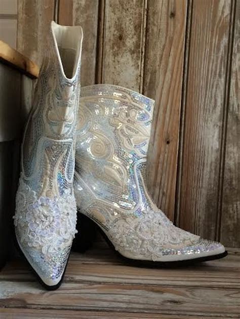 Bridal Bling Cowboy Boots Country Bride Hand Made With Etsy