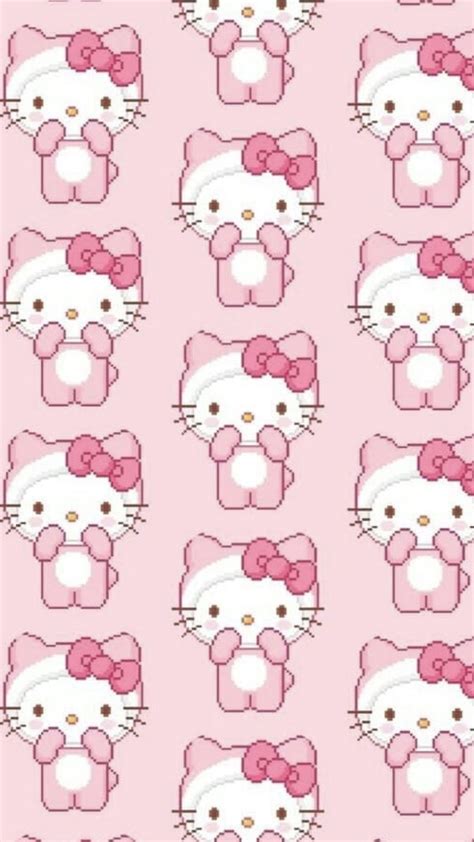 Free Download Backgrounds Pink Kitty Hello Computer Pixels Sanrio