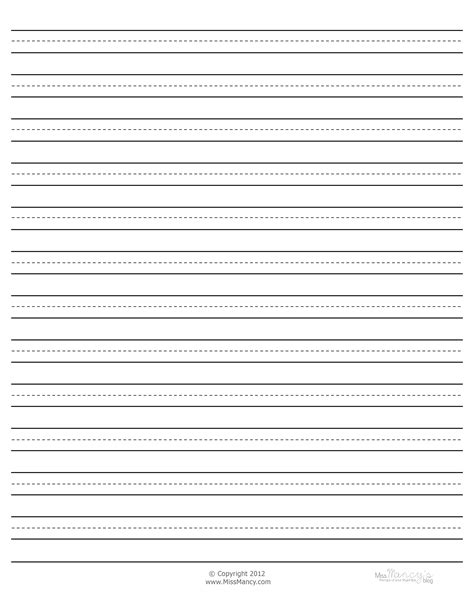 Wide Ruled Writing Paper Wide Lined Writing Paper Printable Page 1