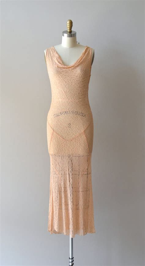 Phedre Lace Dress Vintage 1930s Dress Silk Lace 30s Dress Etsy