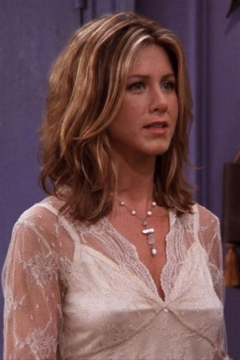 rachel green s best fashion moments from friends her lacy top from the one with the rumor in