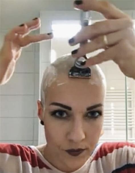 Pin On Bald Women Covered In Shaving Cream 2
