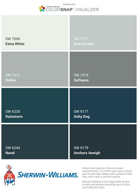 Blue Gray Color Palette From Sherwin Williams Grey Color Palette