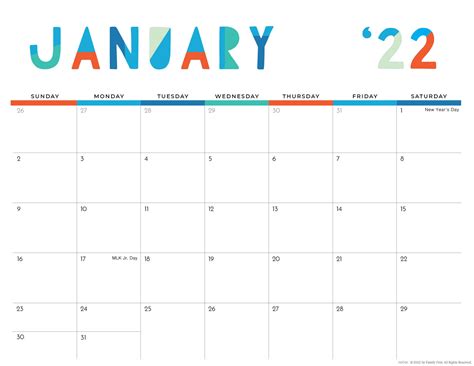 2020 Monthly Calendar Printable Free 2022
