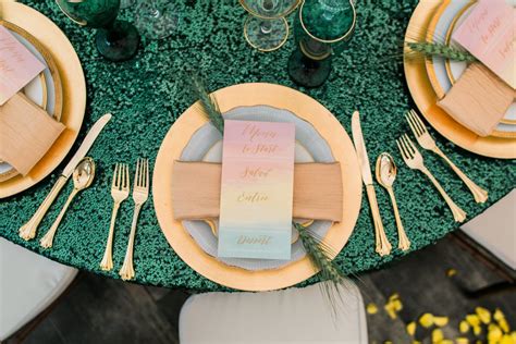Wizard Of Oz Wedding Green Reception Tablescape Emerald City Table