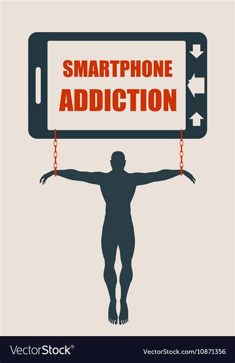 Smartphone Addiction Bad Lifestyle Concept Vector Image