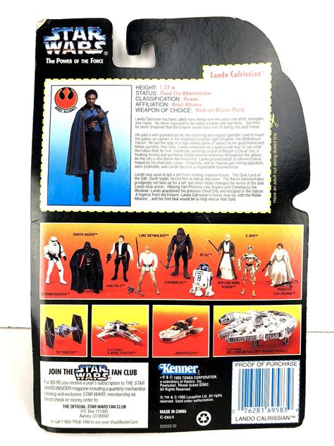Star Wars Red Card Lando Calrissian Potf Power Of The Force Action Figure Property Room