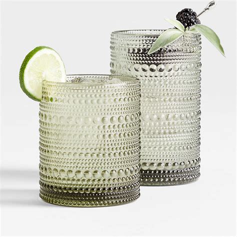 alma grey highball and double old fashioned glass crate and barrel