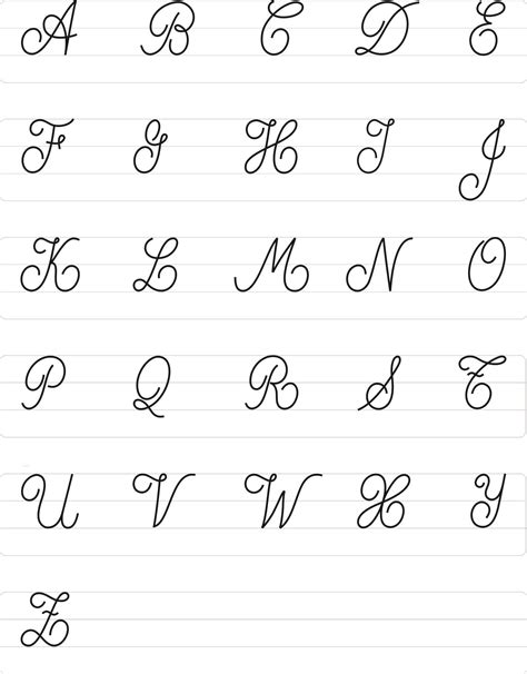 El Abecedario En Letra Cursiva Mayúscula C Hand lettering worksheet