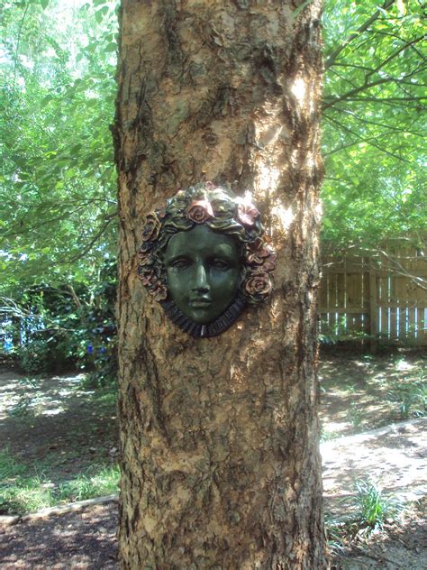 Antique Art Garden My Garden Lady Face On My Tree